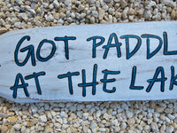 Paddle Oar wood nautical sign "I got paddled at the lake"