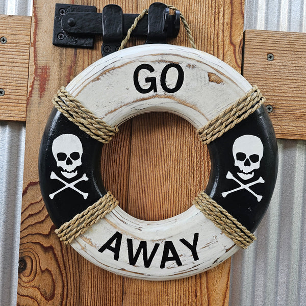 GO AWAY or KEEP OUT - life preserver ring decor