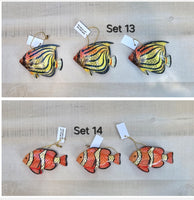 Tropical Fish Holiday Ornament decor (set of 3 or 6)