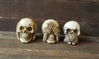 Skull Hear No See No Speak No Evil decor